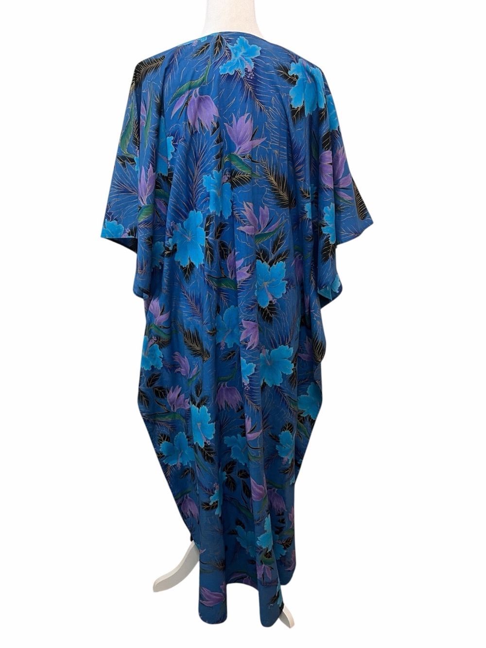 Vintage Handmade Plantation Stitchery Floral Hawaiian Dress Mumu - Picture 5 of 12